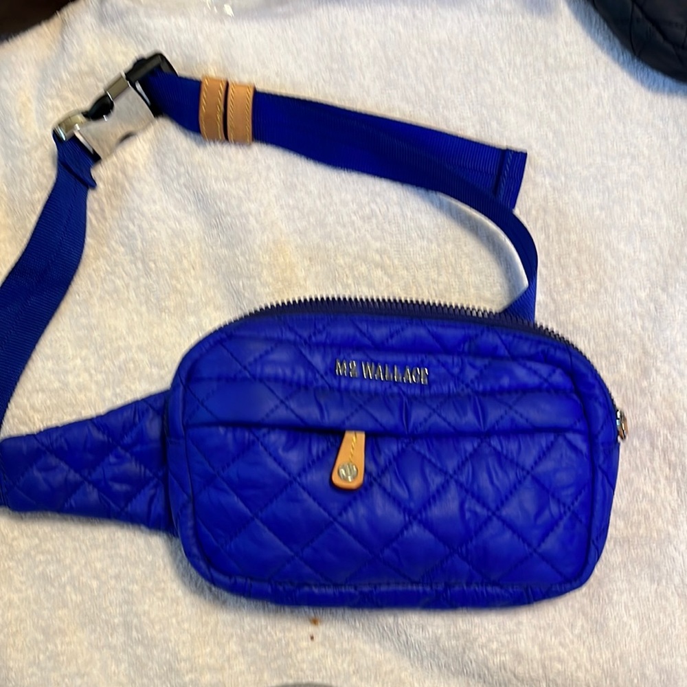 MZ Wallace Blue Quilted Belt Bag